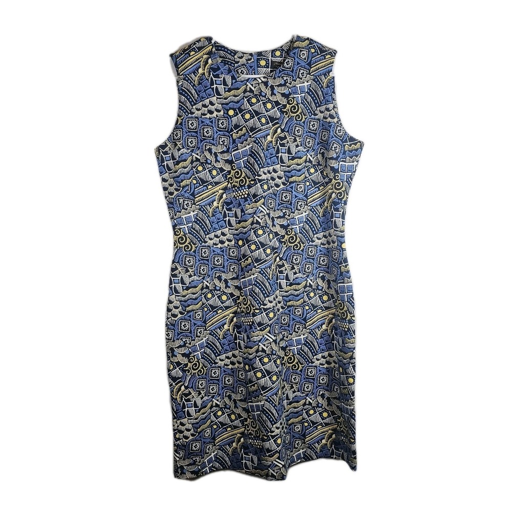 J. McLaughlin Devon Talavera Dress Size Large Sleeveless Blues Soft EUC